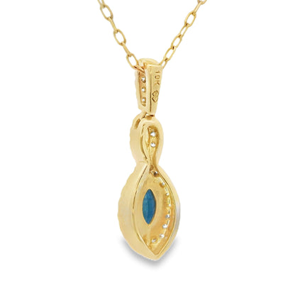 Sapphire Diamond Fashion Pendants 10KT Yellow Gold