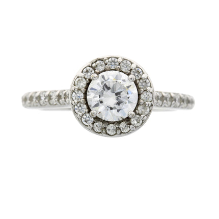 Genuine Cubic Zirconium Ring Sterling Silver