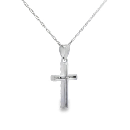 .11ct Diamond Cross Religious Pendant 14KT White Gold