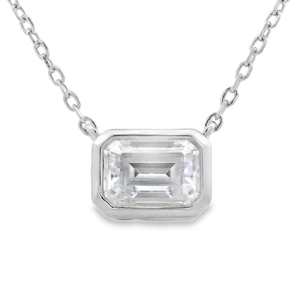 Natural .85ct Moissanite Pendant Sterling Silver