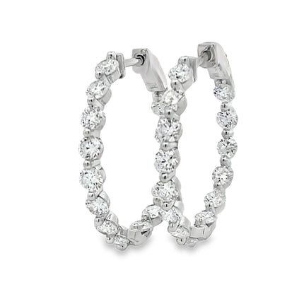 3.10ct Lab Grown Diamond Hoop Earrings Sterling Silver