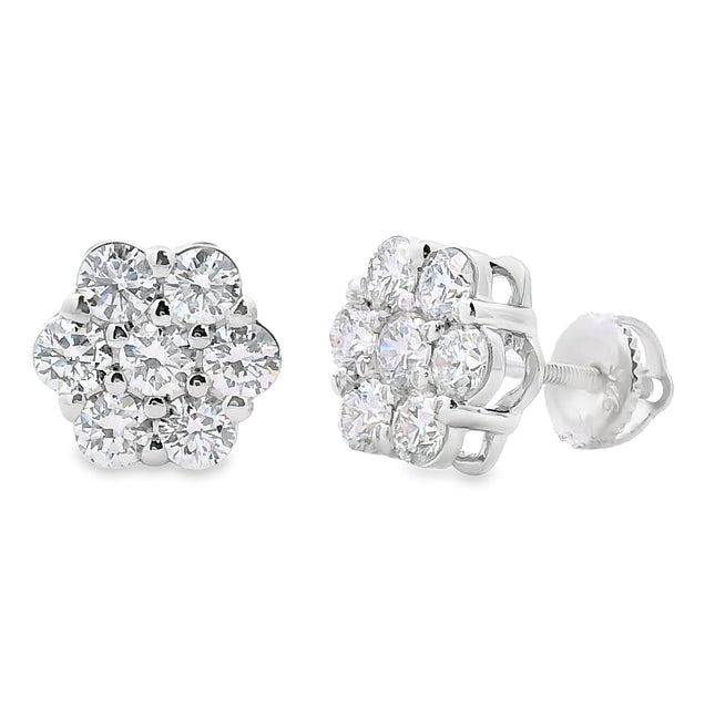 1.87ct Lab Grown Diamond Earrings Sterling Silver