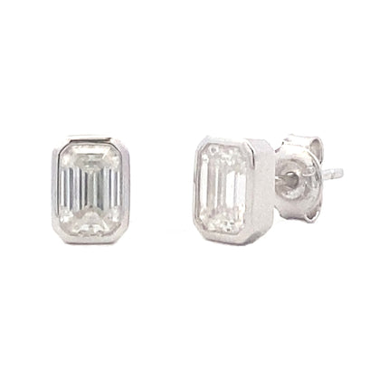 Natural .85ct Moissanite Stud Earrings Sterling Silver
