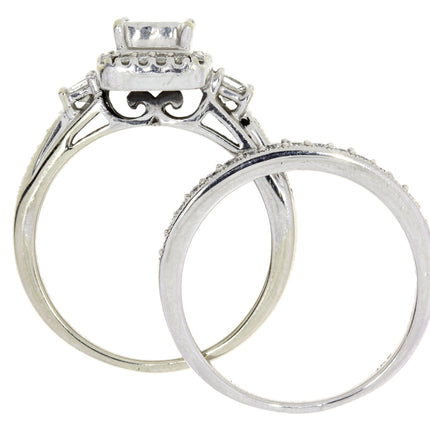 1.00ct Diamond Engagement Ring Set 10KT White Gold