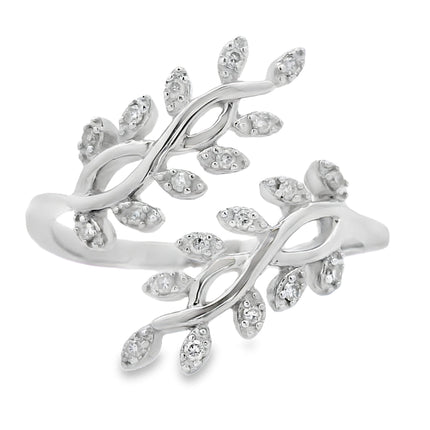 Natural .10ct Diamond Ring Sterling Silver