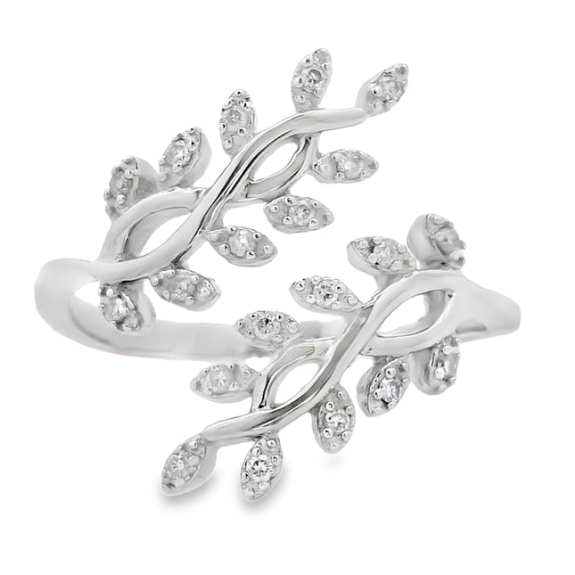 Natural .10ct Diamond Ring Sterling Silver