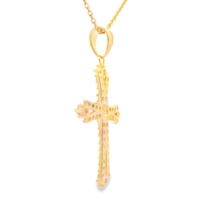 Genuine Topaz Cross Religious Pendant Sterling Silver