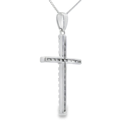 .21ct Diamond Cross Religious Pendant 14KT White Gold