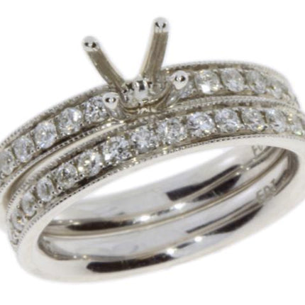 Diamond Semi Mount Engagement Ring 14KT White Gold