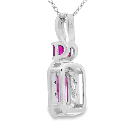 .82ct Ruby Diamond Fashion Pendants 14KT White Gold