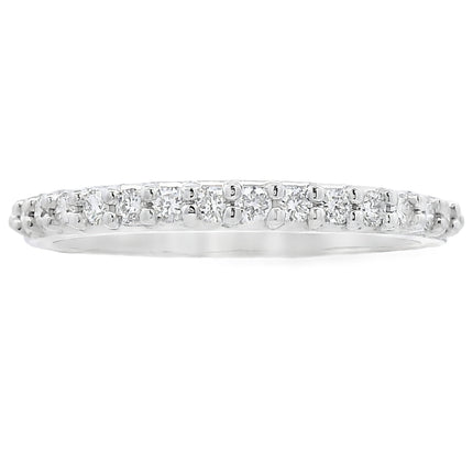 Natural .25ct Diamond Wedding Band Ring 14KT White Gold