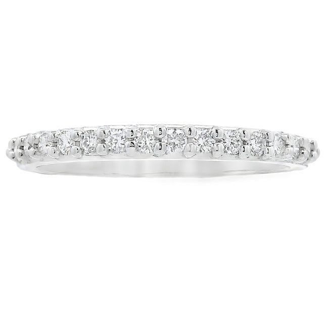Natural .25ct Diamond Wedding Band Ring 14KT White Gold