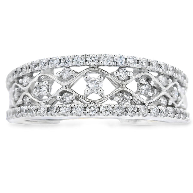 .50ct Diamond Fashion band rings 10KT White Gold