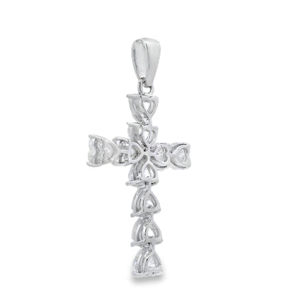 Moissanite Cross Religious Pendant Sterling Silver