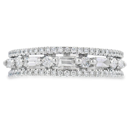 .50ct Diamond Fashion band rings 14KT White Gold