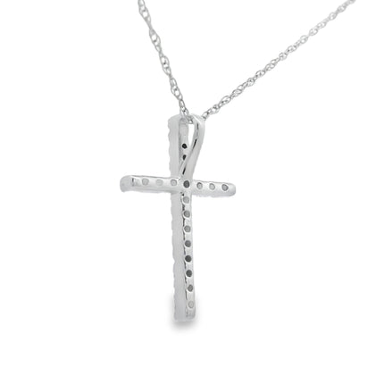 .11ct Diamond Cross Religious Pendant 14KT White Gold