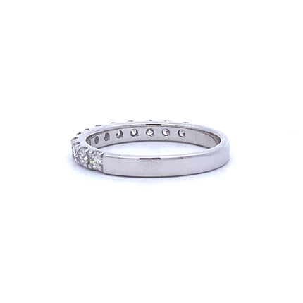 Natural .75ct Diamond Wedding Band Ring 14KT White Gold