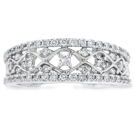 .50ct Diamond Fashion band rings 10KT White Gold