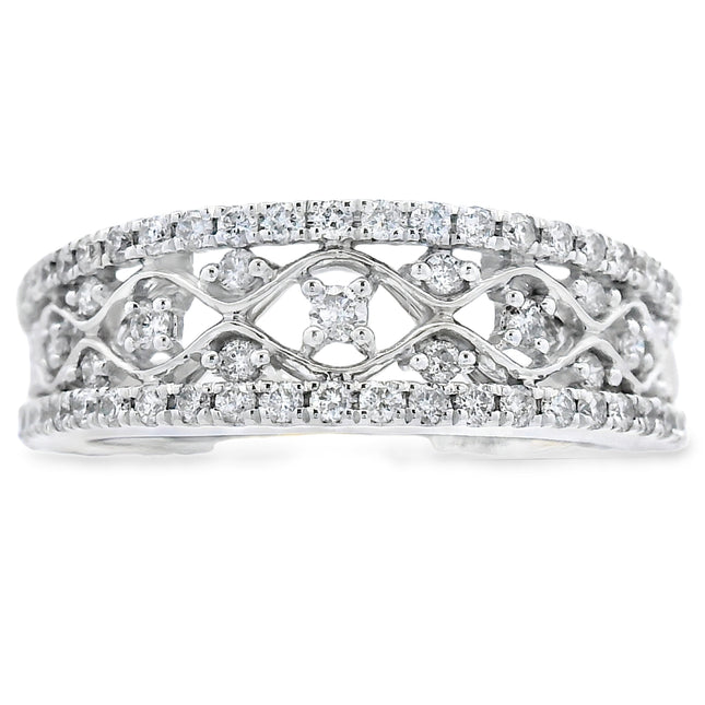 .50ct Diamond Fashion band rings 10KT White Gold
