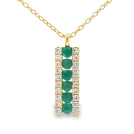 .30ct Emerald Diamond Fashion Pendants 14KT Yellow Gold
