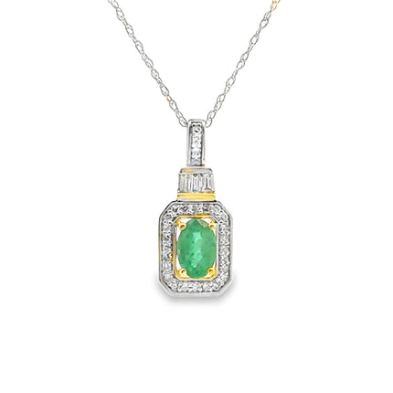 .57ct Emerald Diamond Fashion Pendants 14KT Yellow Gold