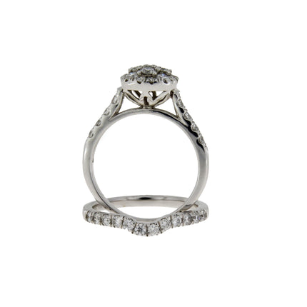 1.30ct Diamond Engagement Ring Set 10KT White Gold