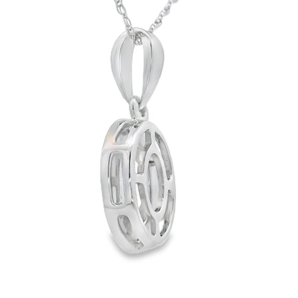 Rose Quartz Diamond Fashion Pendants 10KT White Gold