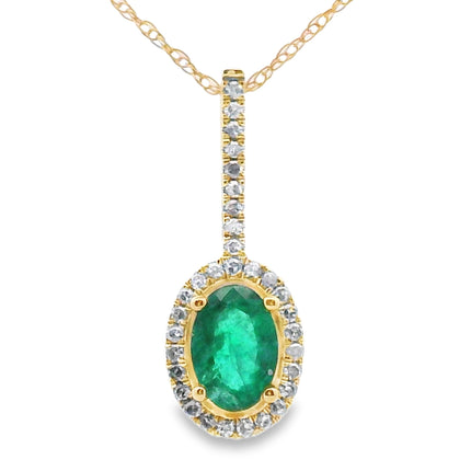 .46ct Emerald Diamond Fashion Pendants 10KT Yellow Gold