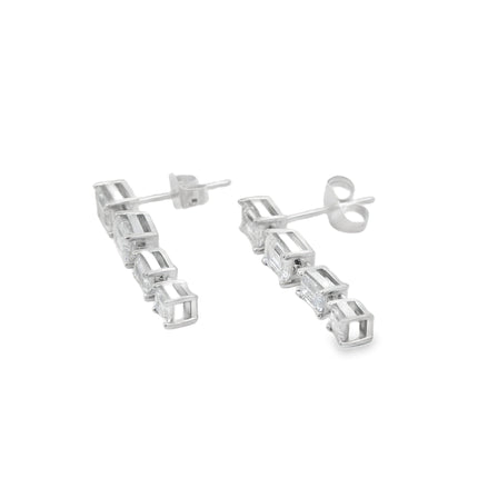 Lab Grown Diamond Dangle Earrings 14KT White Gold