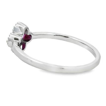 Natural .20ct Ruby Diamond Ring 10KT White Gold