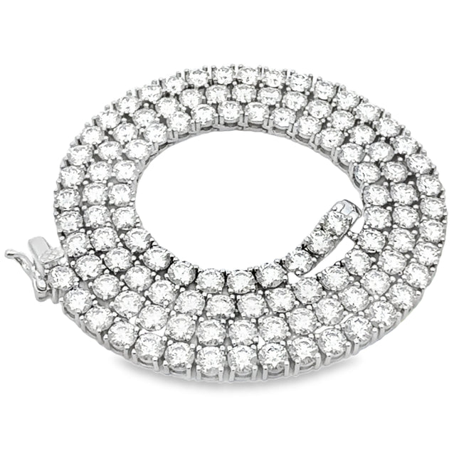 39.98ct Moissanite Tennis Necklace Sterling Silver