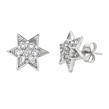 Natural .50ct White Topaz Earrings Sterling Silver
