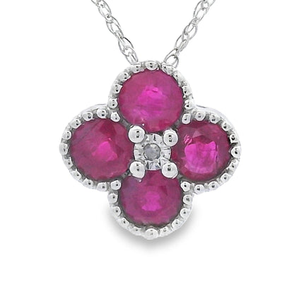 .77ct Ruby Diamond Fashion Pendants 14KT White Gold