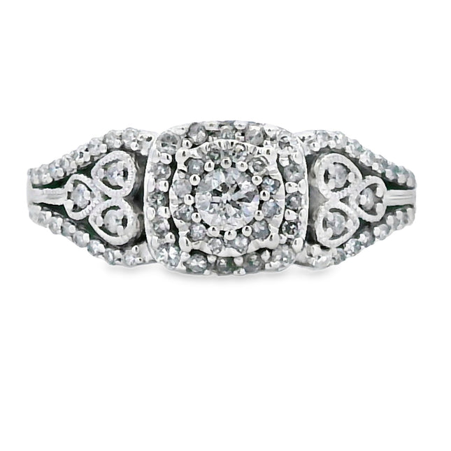 Genuine .50ct Diamond Ring 10KT White Gold