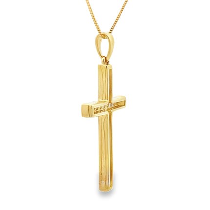 .22ct Diamond Cross Religious Pendant 14KT Yellow Gold