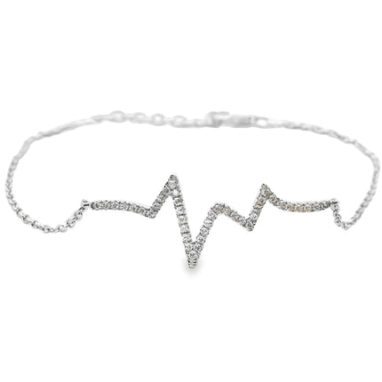 Natural .10ct Diamond Bracelet 14KT White Gold