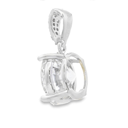 Genuine 4.00ct Moissanite Pendant Sterling Silver