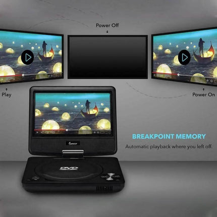 Impecca DVP-772K 7-inch Swivel Screen DVD Player