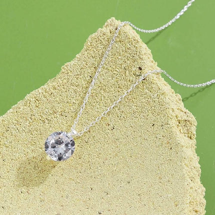 INALIS 925 Sterling Silver Pendant Dazzling 5A Clear Cubic Zirconia Romantic Necklaces