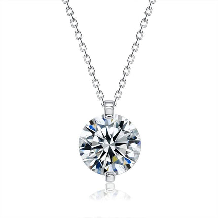 INALIS 925 Sterling Silver Pendant Dazzling 5A Clear Cubic Zirconia Romantic Necklaces