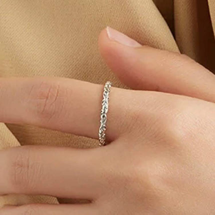 INALIS 925 Sterling Silver Ring for Women and Men Engraved Pattern Anniversary Rings