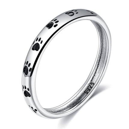 INALIS Cat Footprint 925 Sterling Silver Ring