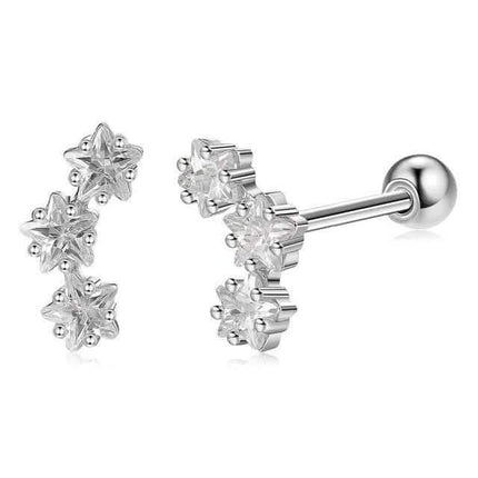 INALIS Romantic Star 925 Sterling Silver Stud Earrings