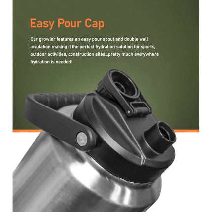 Insulated 1 Gallon Stainless Steel Wide Mouth Growler with Tactical Carrying Bag