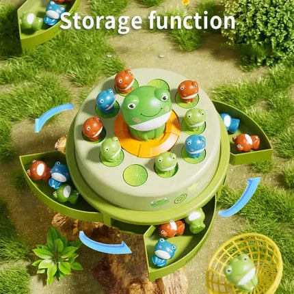 Interactive Electric Bouncing Frog Turntable Toy - Educational Desktop Game for Boys & Girls