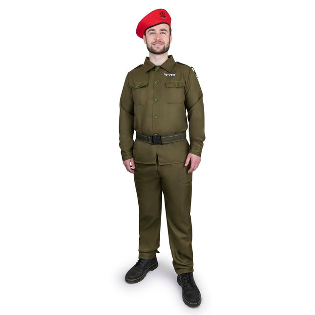 Adult Israeli Soldier Costume, Military Inspired Uniform Outfit for Dress Up and Roleplay