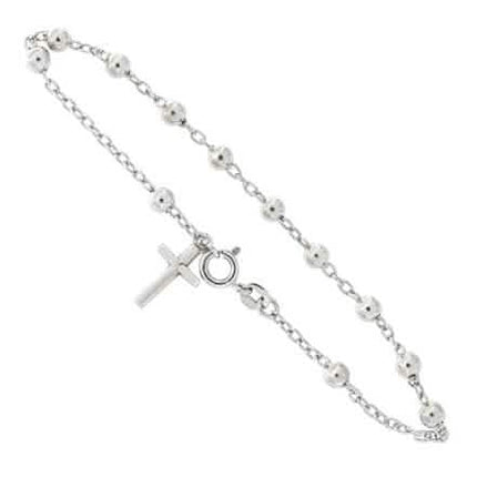 Italian 925 Sterling Silver Rosary Bracelet