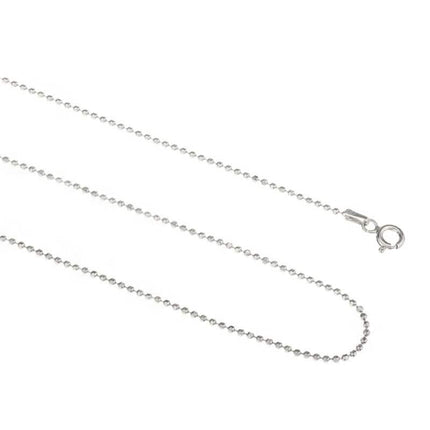 Italian Sterling Silver Diamond Cut Bead Chain Necklace