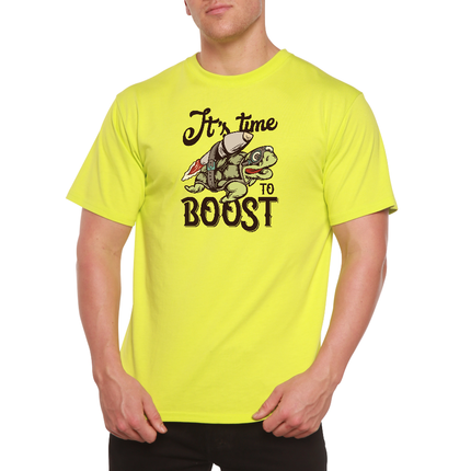 It`s time to BOOST Men's Bamboo Viscose/Organic Cotton Short Sleeve Graphic T-Shirt