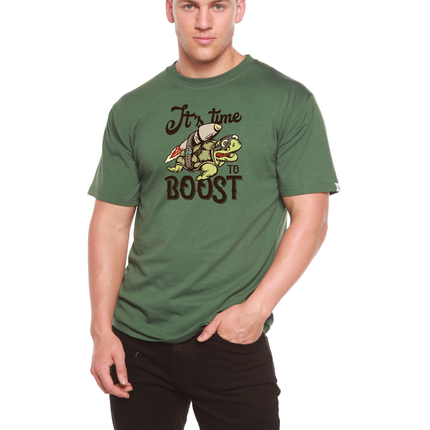 It`s time to BOOST Men's Bamboo Viscose/Organic Cotton Short Sleeve Graphic T-Shirt